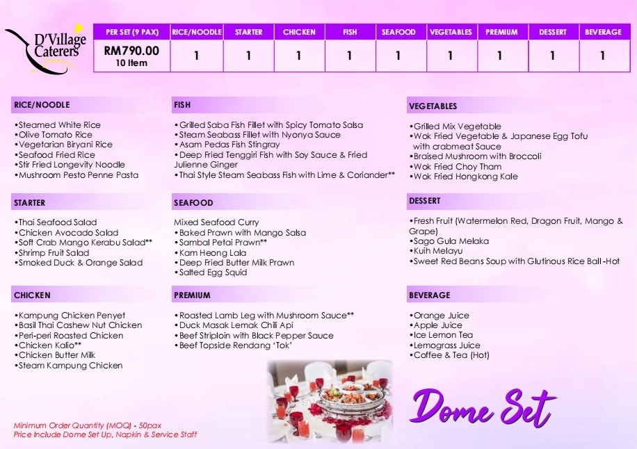 dome set katering perkahwinan selangor kl